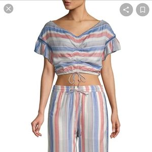 Red Carter Cosette Bell Sleeve Cropped Top